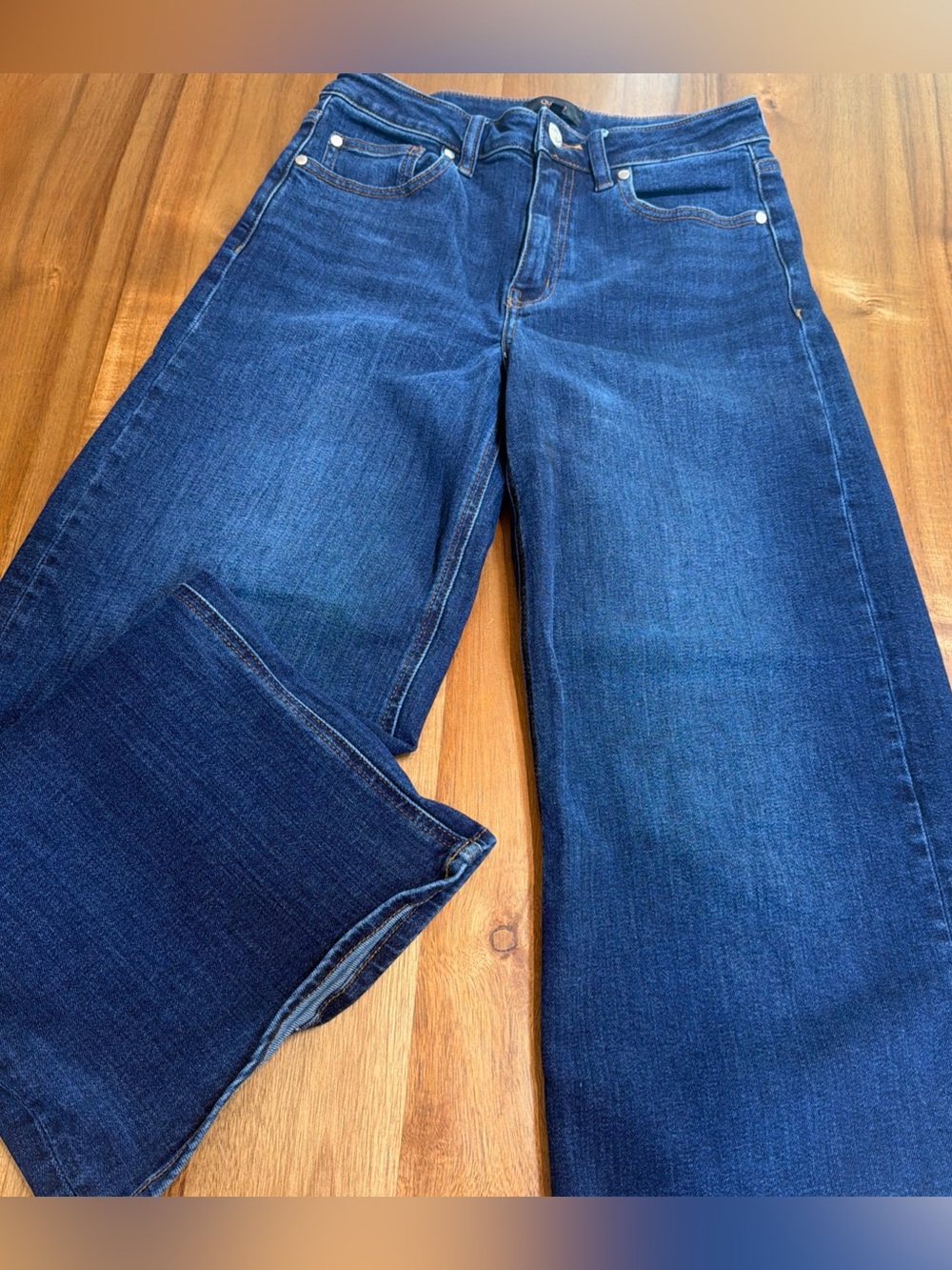 Quince Indigo Wide-Leg Flare Jeans